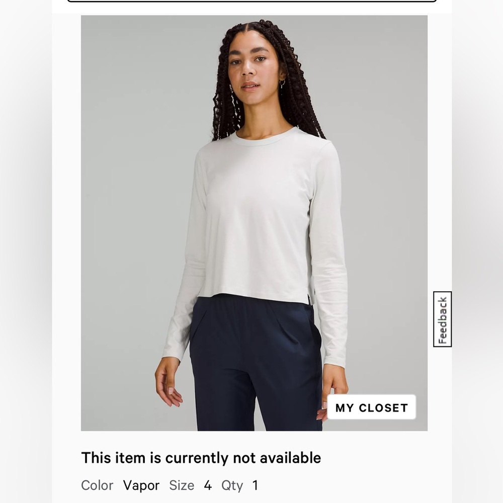 Lululemon Classic-Fit Cotton-Blend Long Sleeve Shirt - Vapor Sz 4